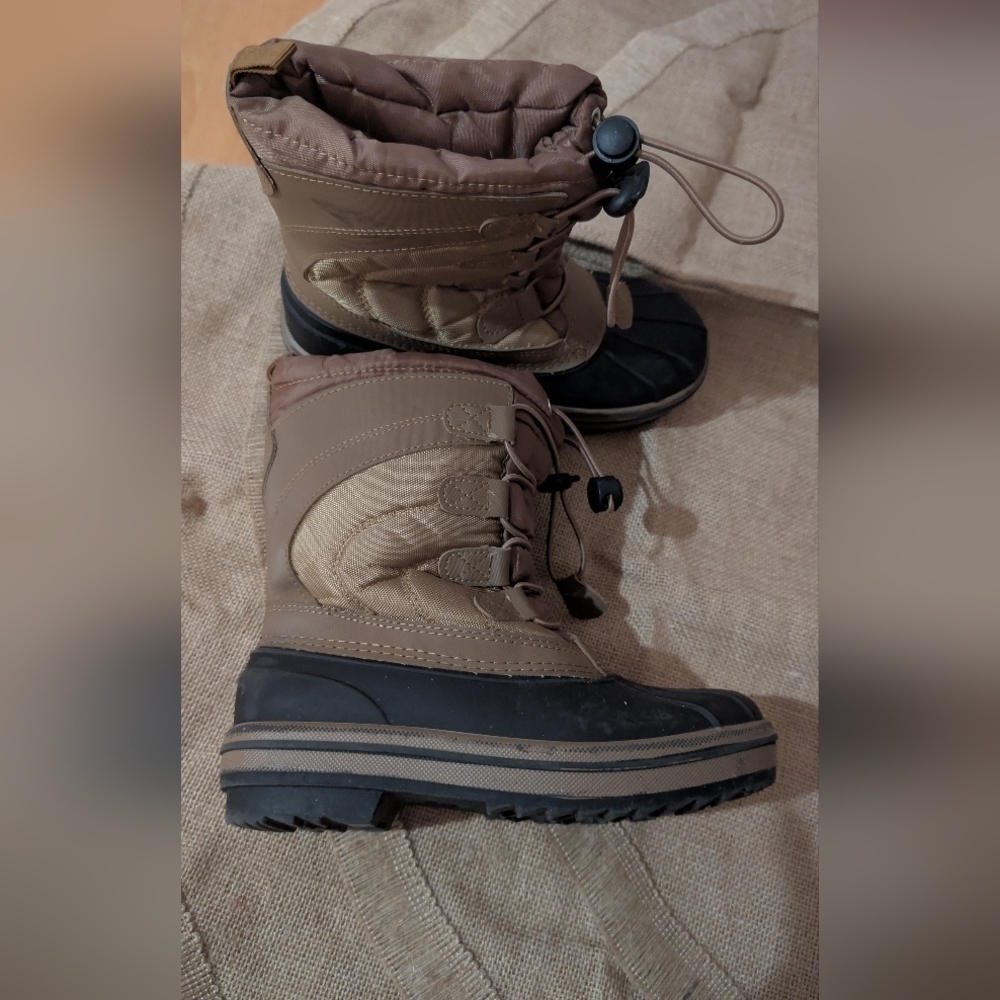 Link boys Brown and Blue Winter Snow Boots